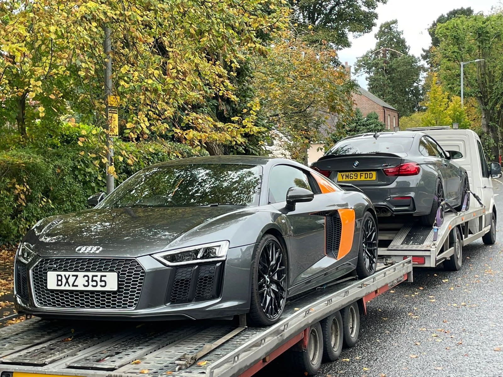 Audi R8 loaded for specialist vehicle recovery
